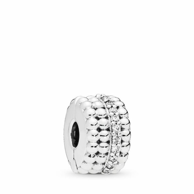 Talismane Pandora Beaded Brilliance Clip Argint (2BSlQ3OU)